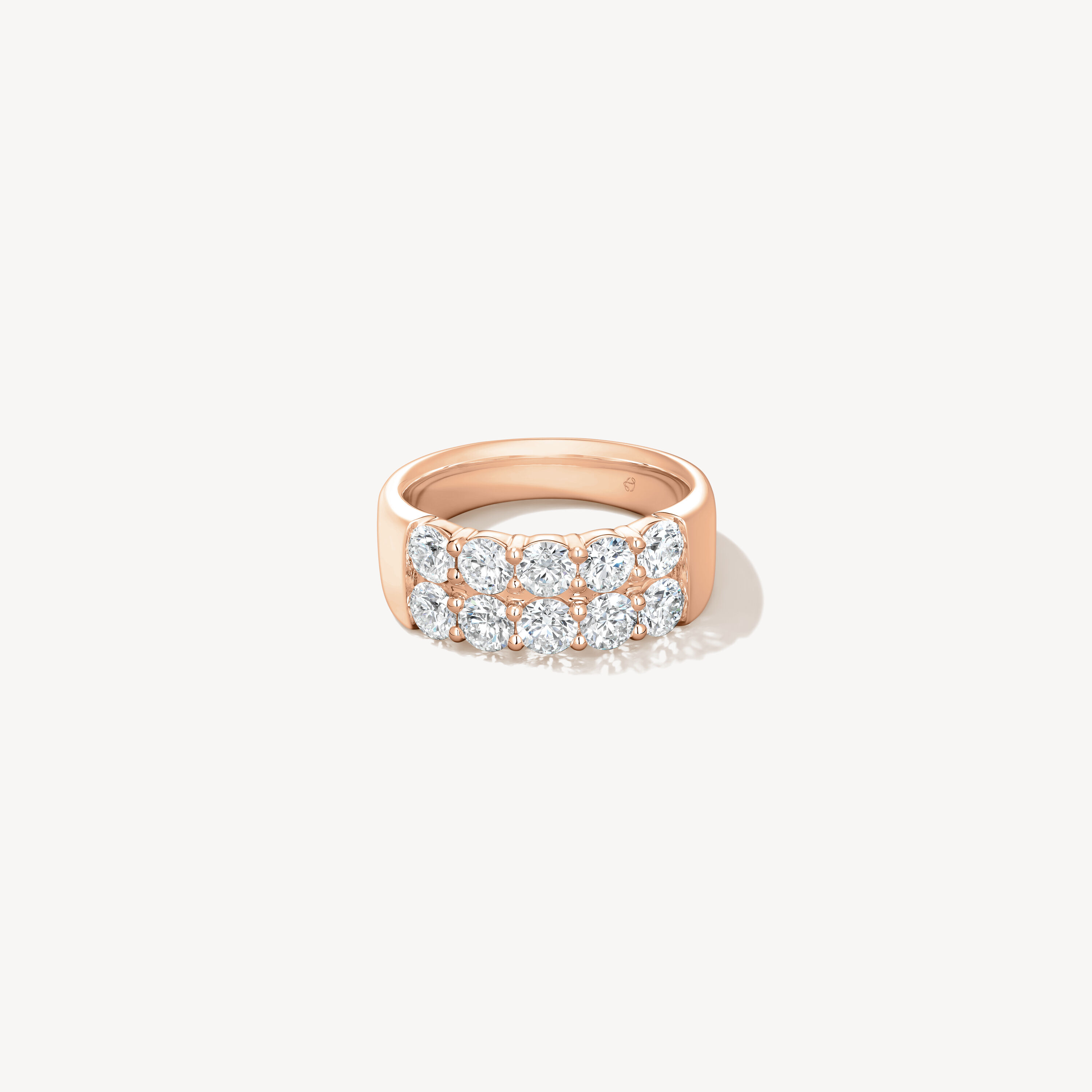 Signature Double Row Ring, 18K Rose Gold, large