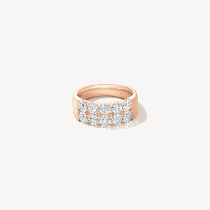 Signature Double Row Ring, 18K Rose Gold, large