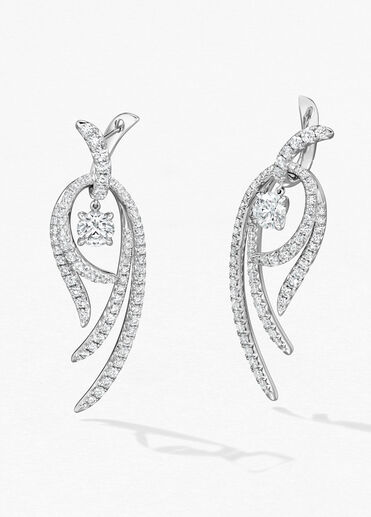 Vela Twisted Drop Earrings, Large, 18K White Gold Vela Twisted Drop Earrings, Large, 18K White Gold, large