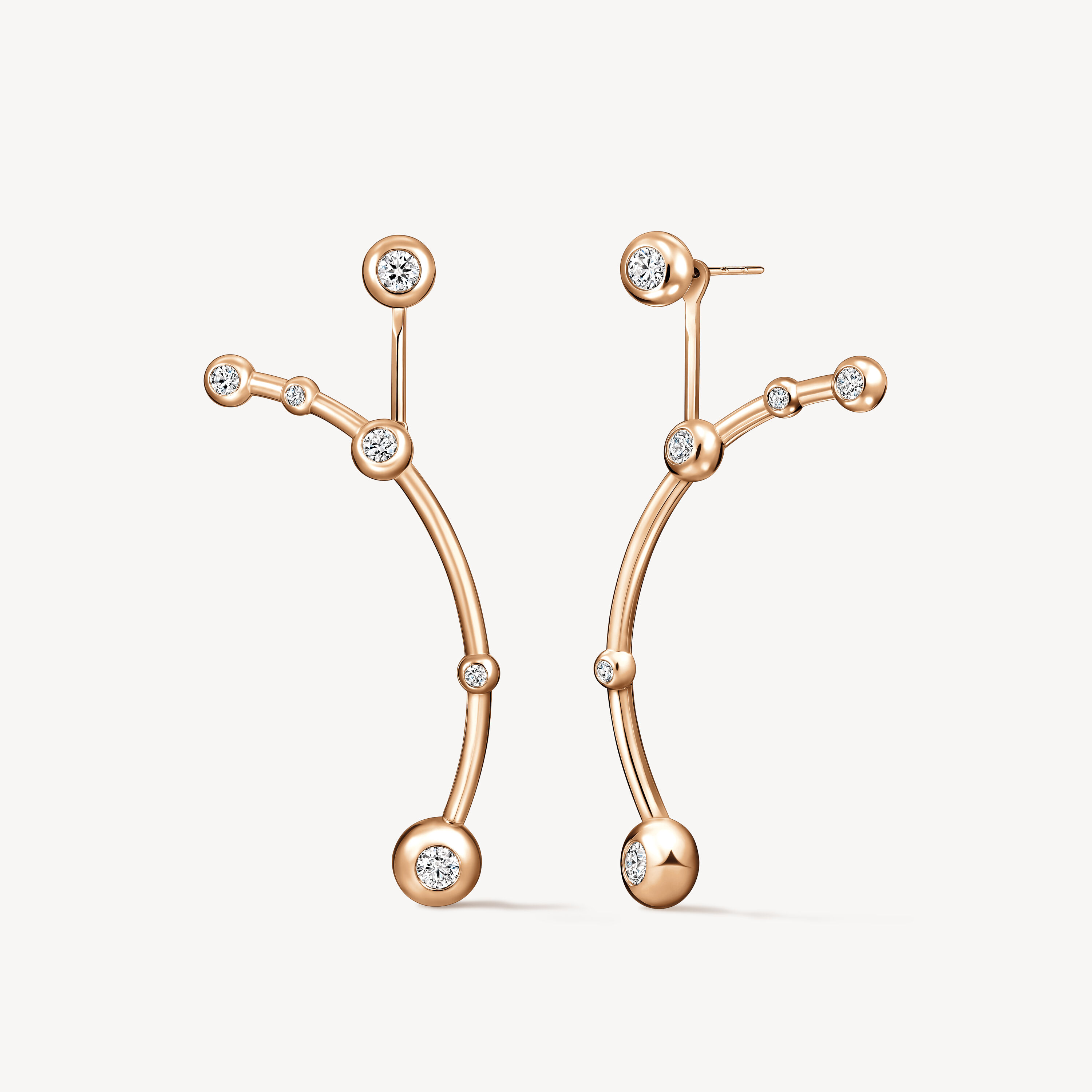 DREAM COMET DROP EARRINGS, 18K Rose Gold, large