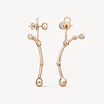 DREAM COMET DROP EARRINGS, 18K Rose Gold, large
