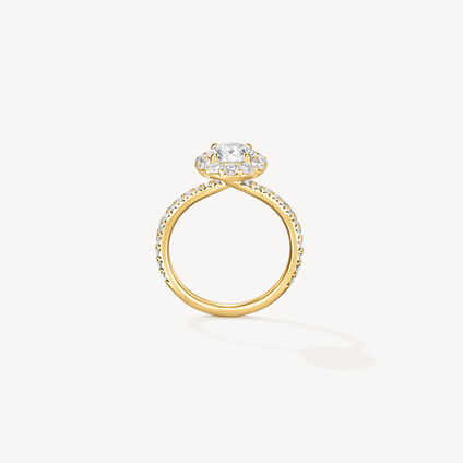 VELA Halo Ring With Diamond Band, 18K Yellow Gold, large