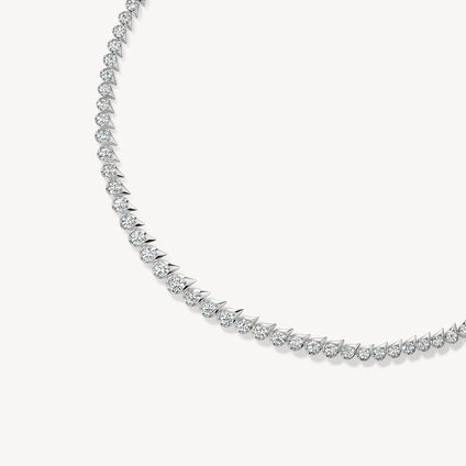 LU Droplet Graduated Necklace, 18K White Gold, large