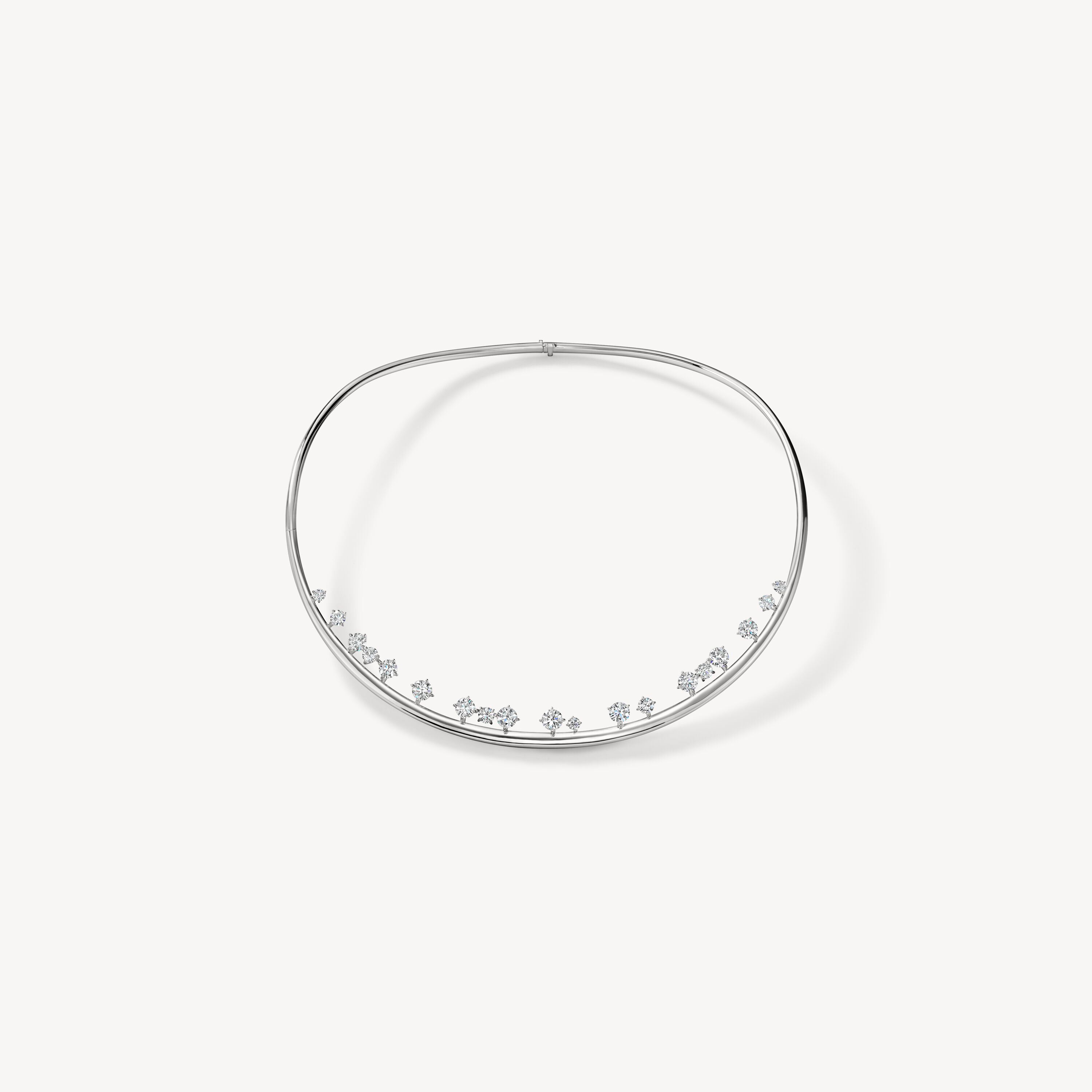 BARRE Floating Diamond Choker , 18K White Gold, large