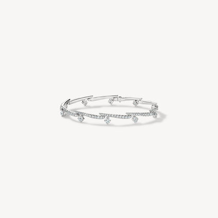 VELA Crossover Pav&eacute; Diamond Bracelet, 18K White Gold, large