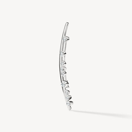 BARRE Floating Diamond Brooch, 18K White Gold, large