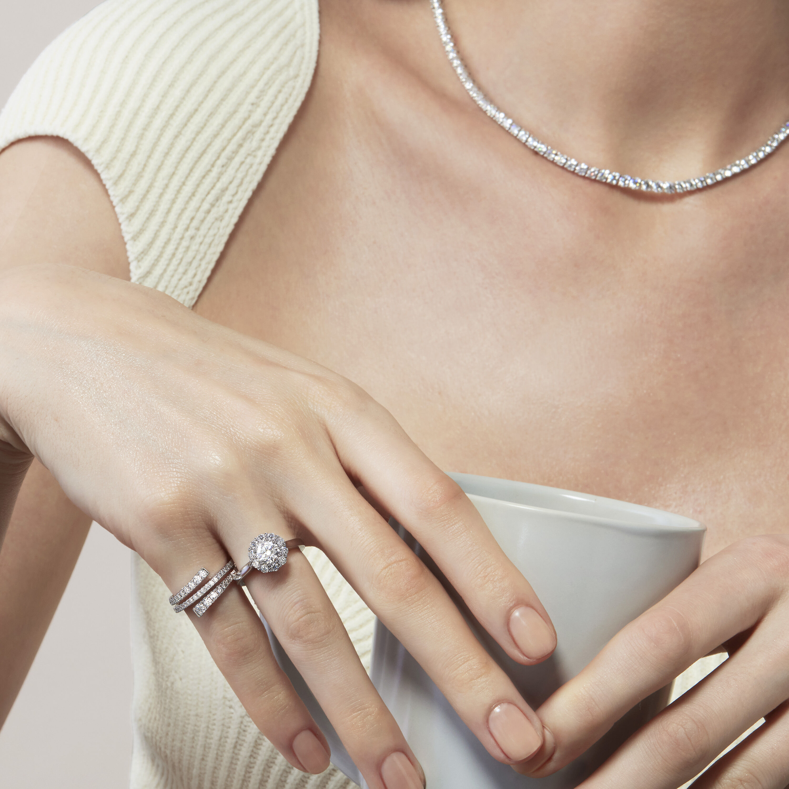 Grace Wrap Ring, 18K White Gold, large