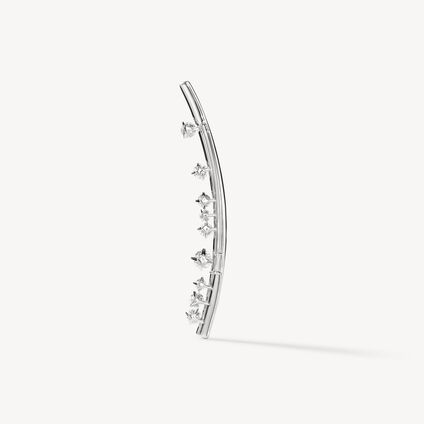 Barre Floating Diamond Brooch, 18K White Gold Barre Floating Diamond Brooch, 18K White Gold, large