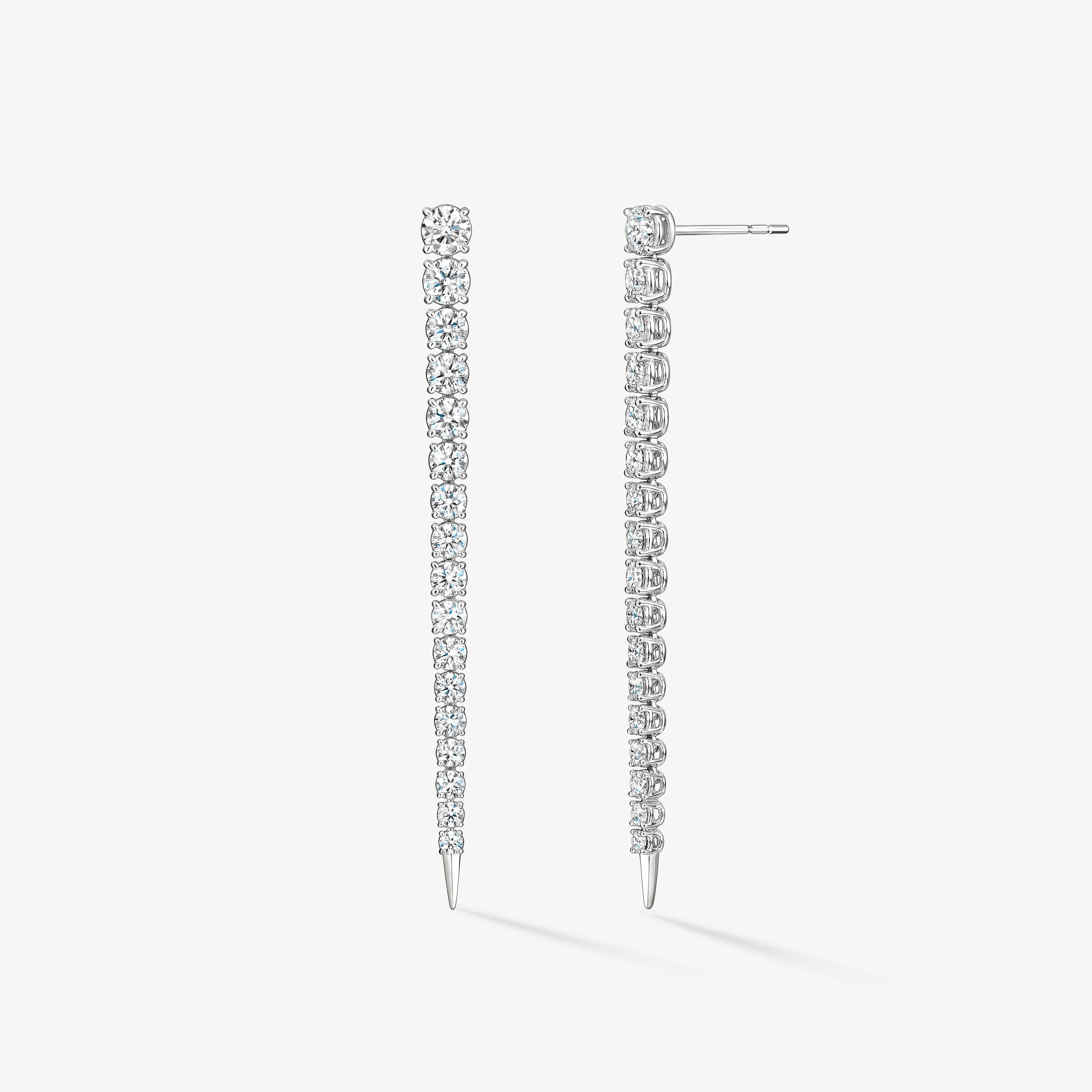 ICICLE&nbsp;DIAMOND DROP EARRINGS, MEDIUM, 18K White Gold, large