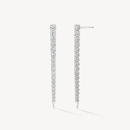 ICICLE&nbsp;DIAMOND DROP EARRINGS, MEDIUM, 18K White Gold, large