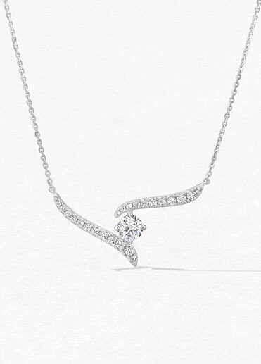 Vela Crossover Pendant, 18K White Gold Vela Crossover Pendant, 18K White Gold, large