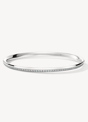 Barre Pavé Bangle, 18K White Gold Barre Pavé Bangle, 18K White Gold, large