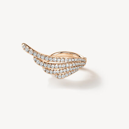 VELA French Cut Pav&eacute; Cocktail Ring, 18K Rose Gold, large