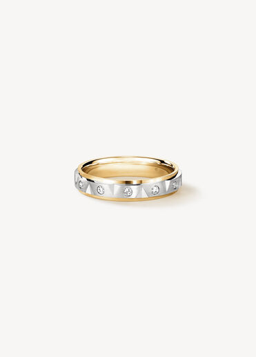 LOVE Chevron Wedding Band, 18k Yellow Gold w/Platinum LOVE Chevron Wedding Band, 18k Yellow Gold w/Platinum, large