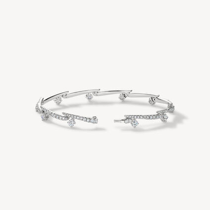VELA Crossover Pavé Diamond Bracelet, 18K White Gold VELA Crossover Pavé Diamond Bracelet, 18K White Gold, large