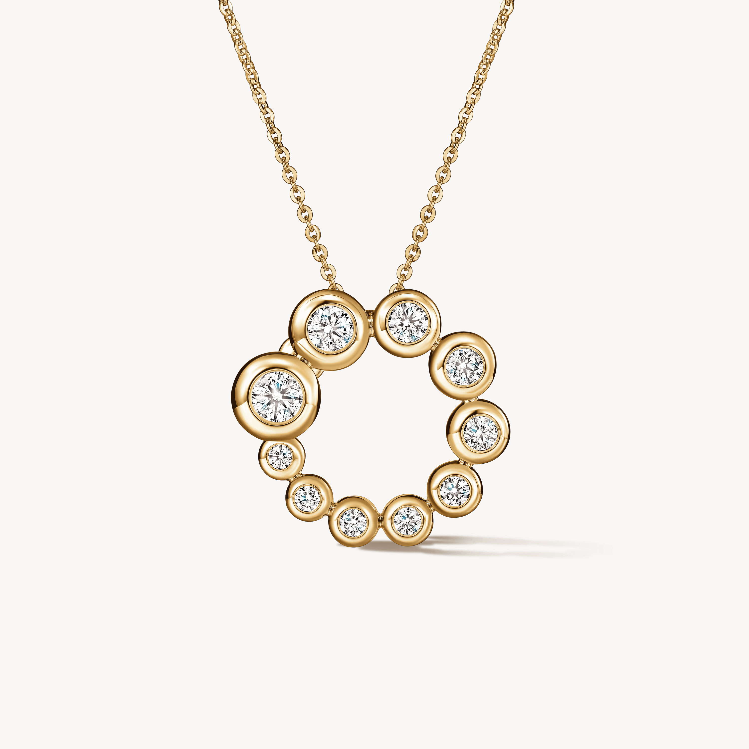 Dream Circle Pendant Necklace, 18K Yellow Gold, large