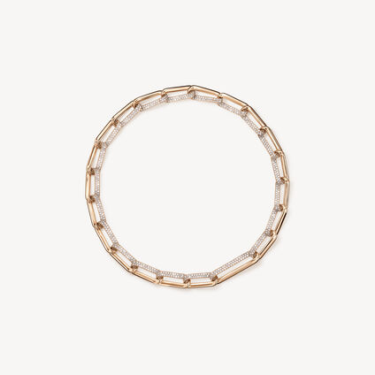 INSIDE/OUT Elongated Diamond Link Necklace, 18K Rose Gold, large