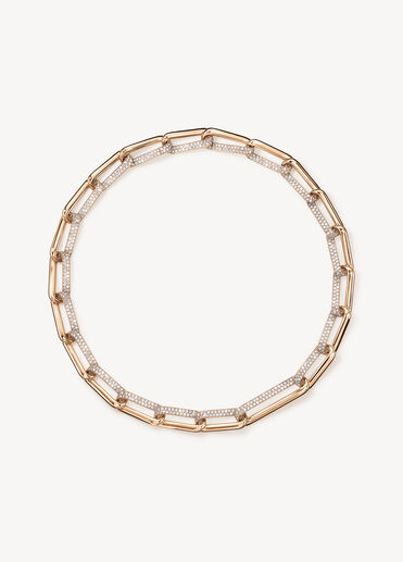 INSIDE/OUT Elongated Diamond Link Necklace, 18K Rose Gold INSIDE/OUT Elongated Diamond Link Necklace, 18K Rose Gold, large