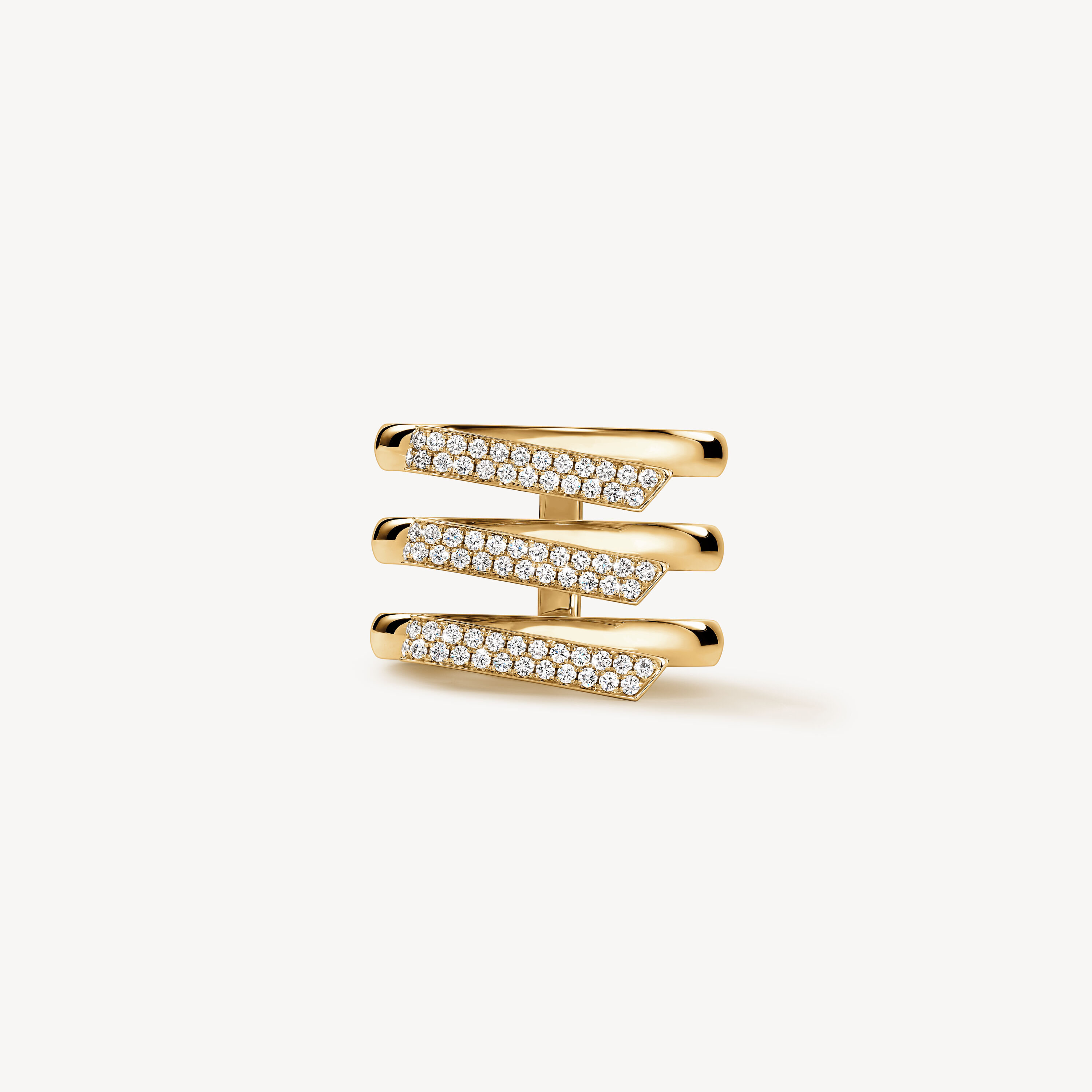 INSIDE/OUT Diamond Trio Band, 18K Yellow Gold, large