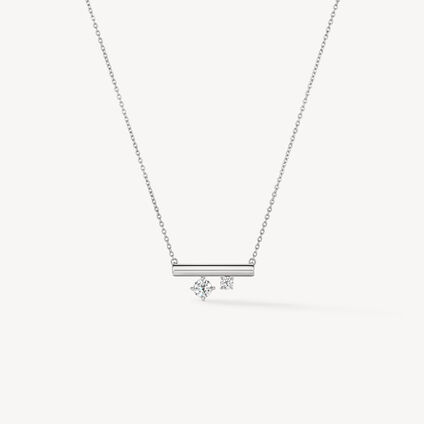 BARRE Double Floating Diamonds Pendant Necklace, 18K White Gold, large