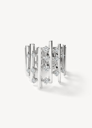 Barre Multi-Row Diamond Ring, 18K White Gold Barre Multi-Row Diamond Ring, 18K White Gold, large