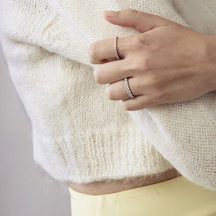 Camilla Diamond Band, 18K White Gold, large