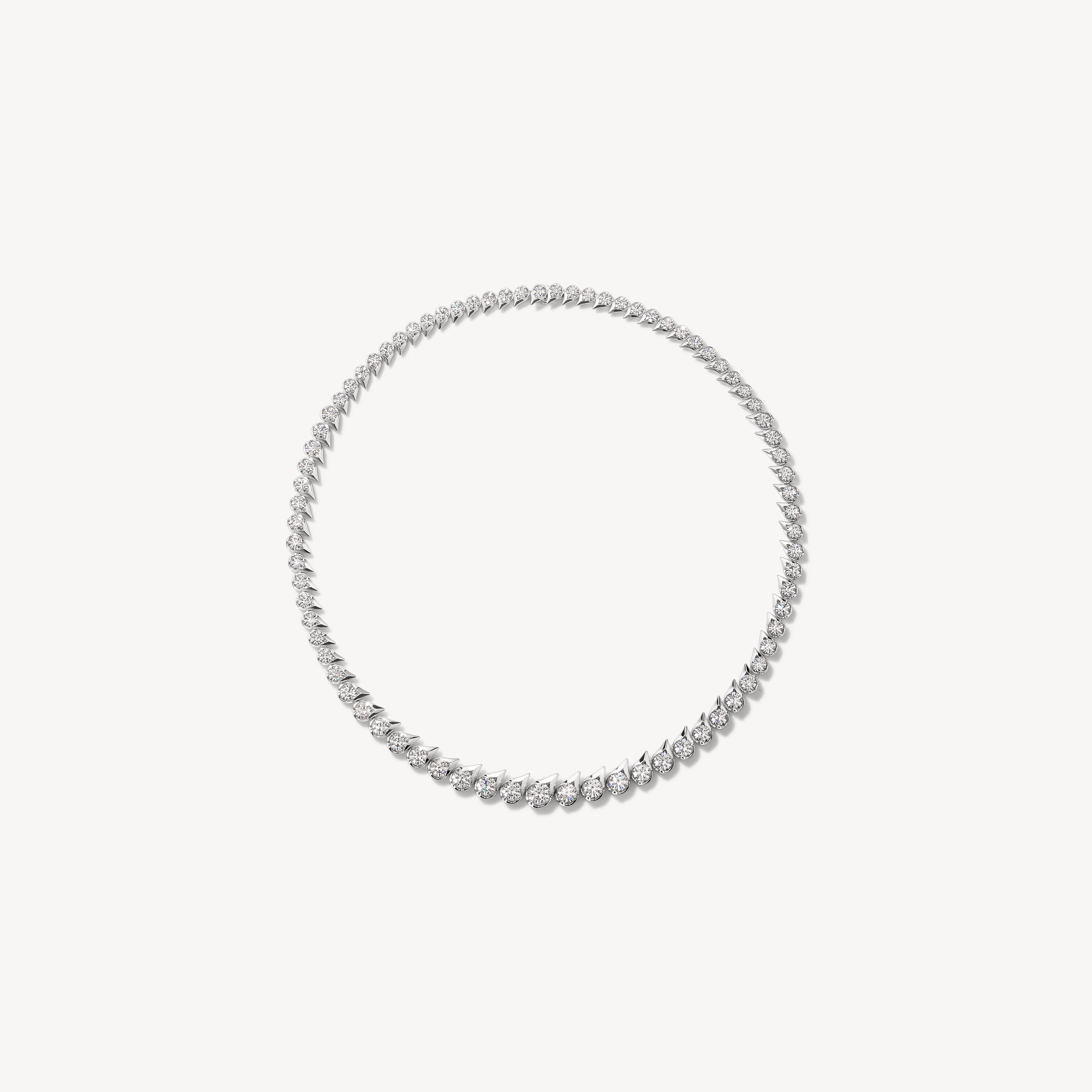 LU Droplet Graduated Necklace, 18K White Gold, large