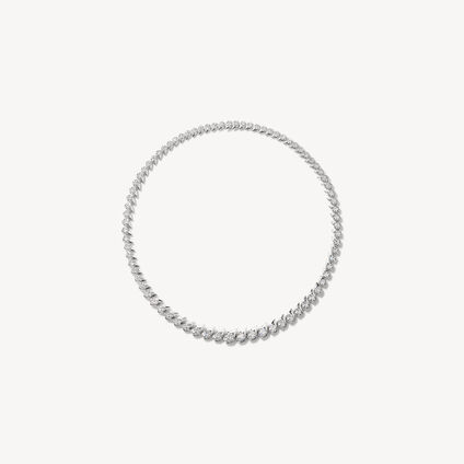 LU Droplet Graduated Necklace, 18K White Gold, large
