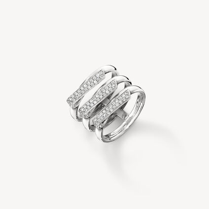 INSIDE/OUT Diamond Trio Band, 18K White Gold, large