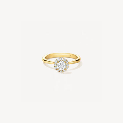 VELA Halo Ring, 18K Yellow Gold, large