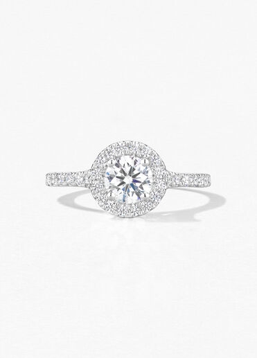 Transcend Single Halo Solitaire Engagement Ring,  Transcend Single Halo Solitaire Engagement Ring, , large