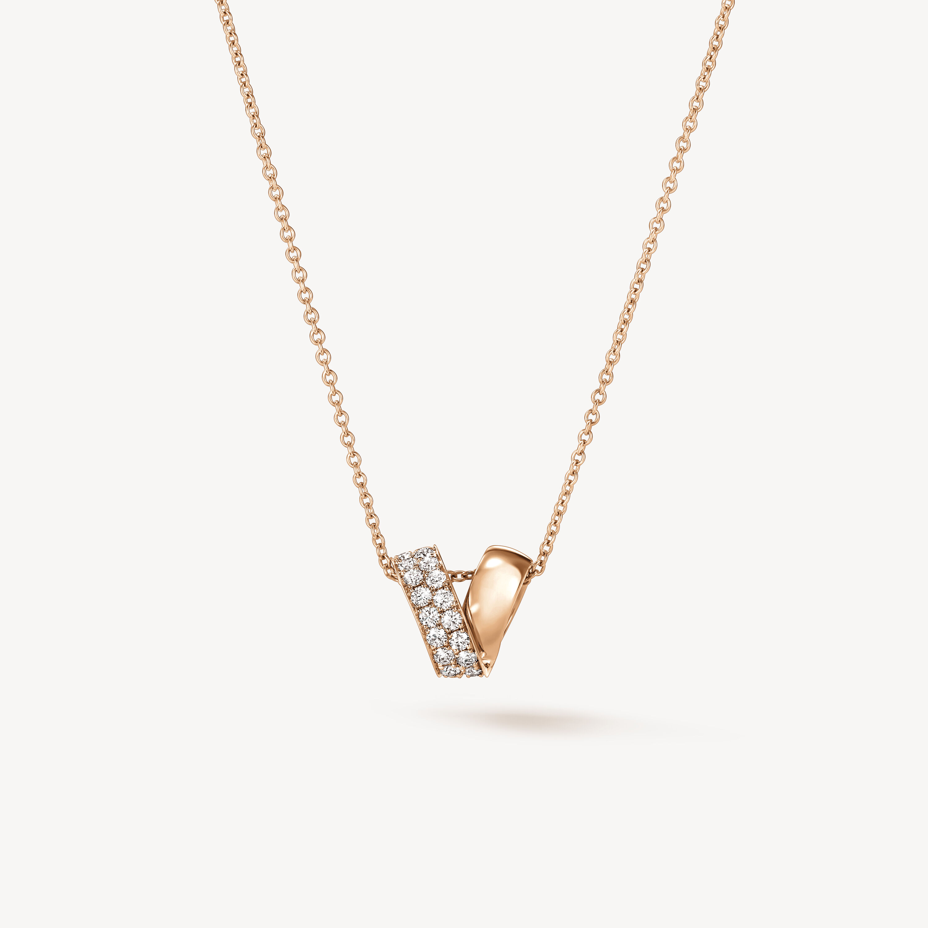 INSIDE/OUT Multi-Wear Rondel Diamond Pendant Necklace, 18K Rose Gold, large