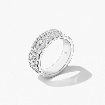 Grace Triple Row Ring, 18K White Gold Grace Triple Row Ring, 18K White Gold, large