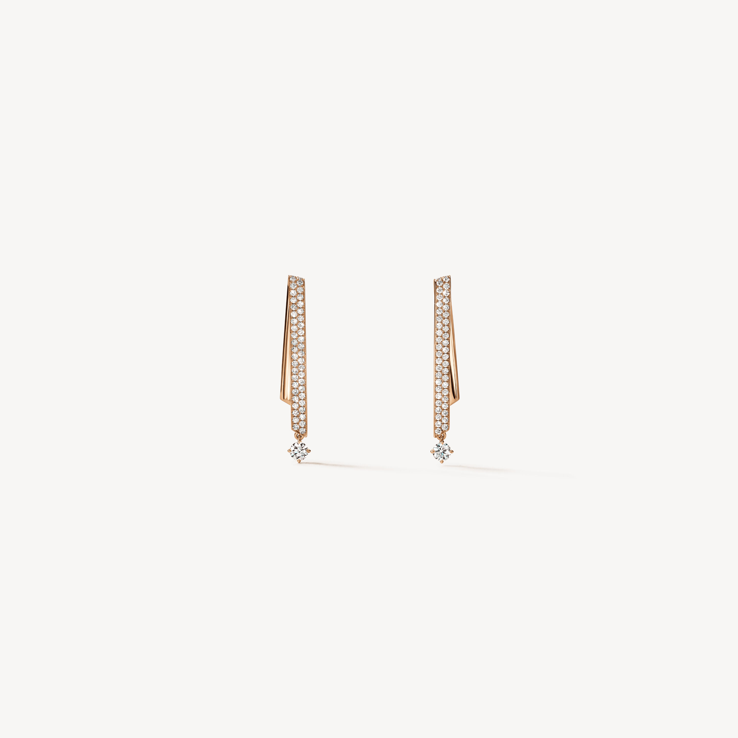 INSIDE/OUT Diamond Stiletto Flip Petite Earrings, 18K Rose Gold, large