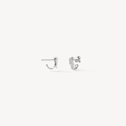 INSIDE/OUT Diamond Flip Huggies, 18K White Gold, large