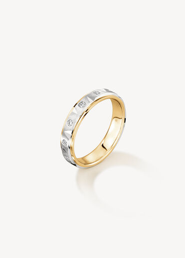 LOVE Chevron Wedding Band, 18k Yellow Gold w/Platinum LOVE Chevron Wedding Band, 18k Yellow Gold w/Platinum, large