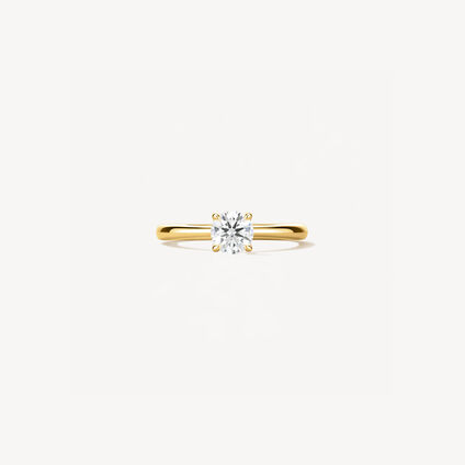 VELA Solitaire Ring, 18K Yellow Gold, large