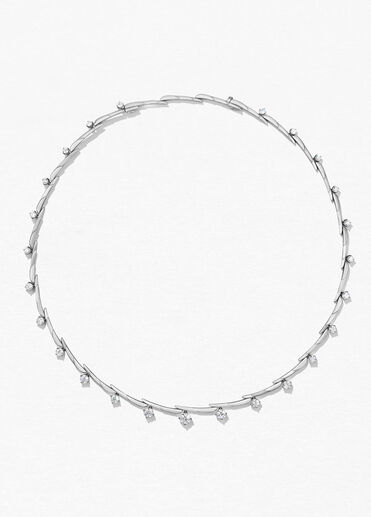 Vela Crossover Necklace, 18K White Gold Vela Crossover Necklace, 18K White Gold, large