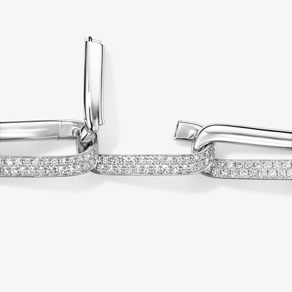 INSIDE/OUT Diamond Link Bracelet, 18K White Gold, large