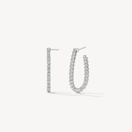 Signature Pear Hoop - Medium, 18K White Gold, large