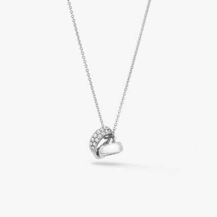 INSIDE/OUT Multi-Wear Rondel Diamond Pendant Necklace, 18K White Gold, large