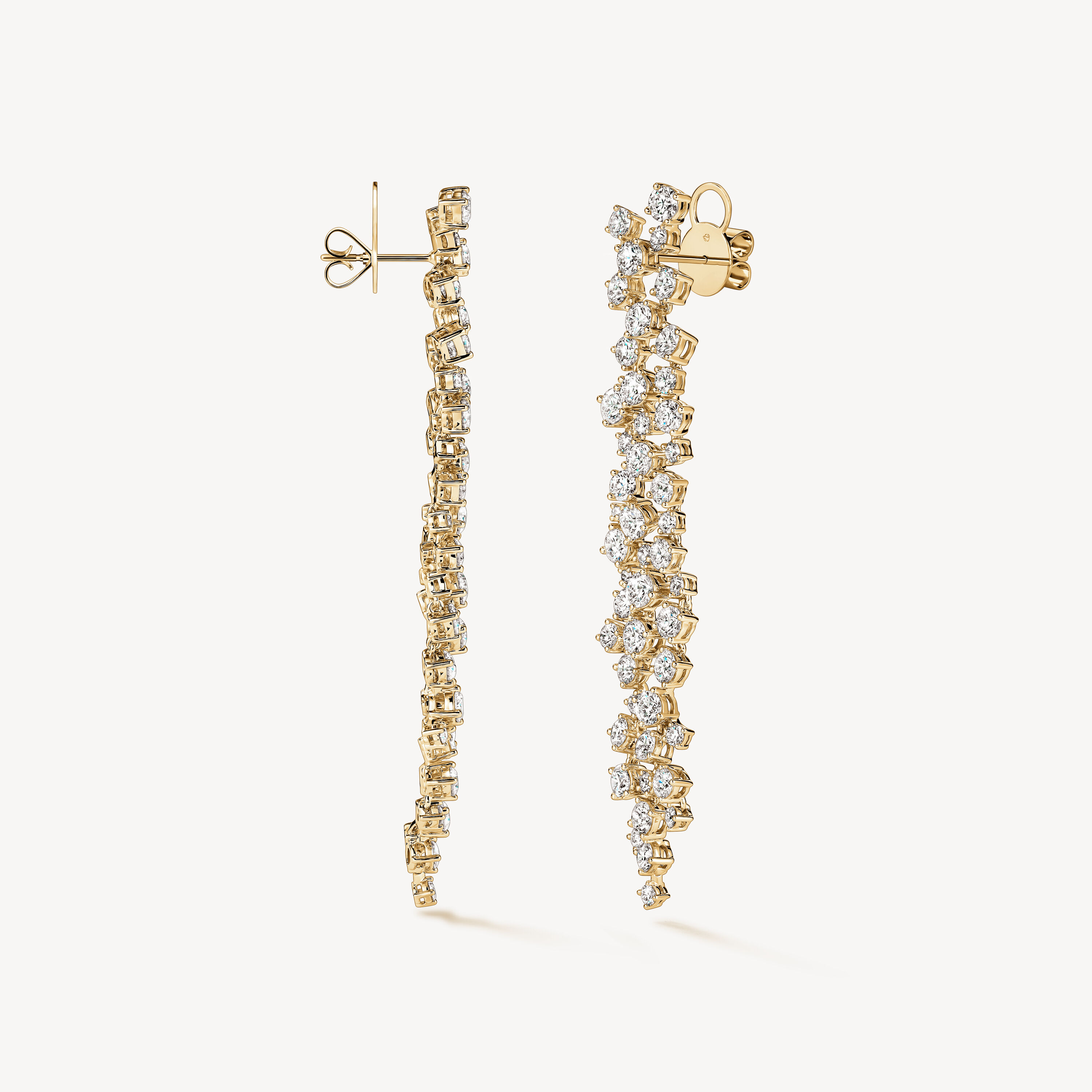 Starlight Diamond Drop Earrings, 18K Yellow Gold, large