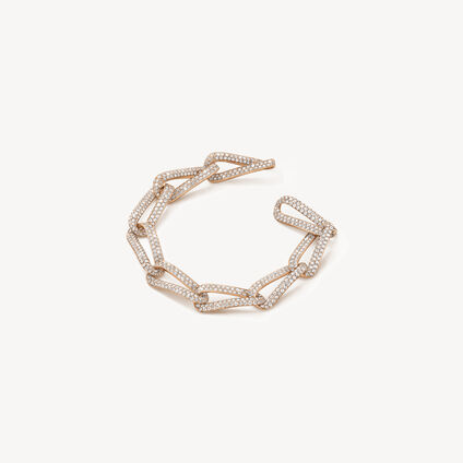 INSIDE/OUT Pav&eacute; Link Bracelet, 18K Rose Gold, large