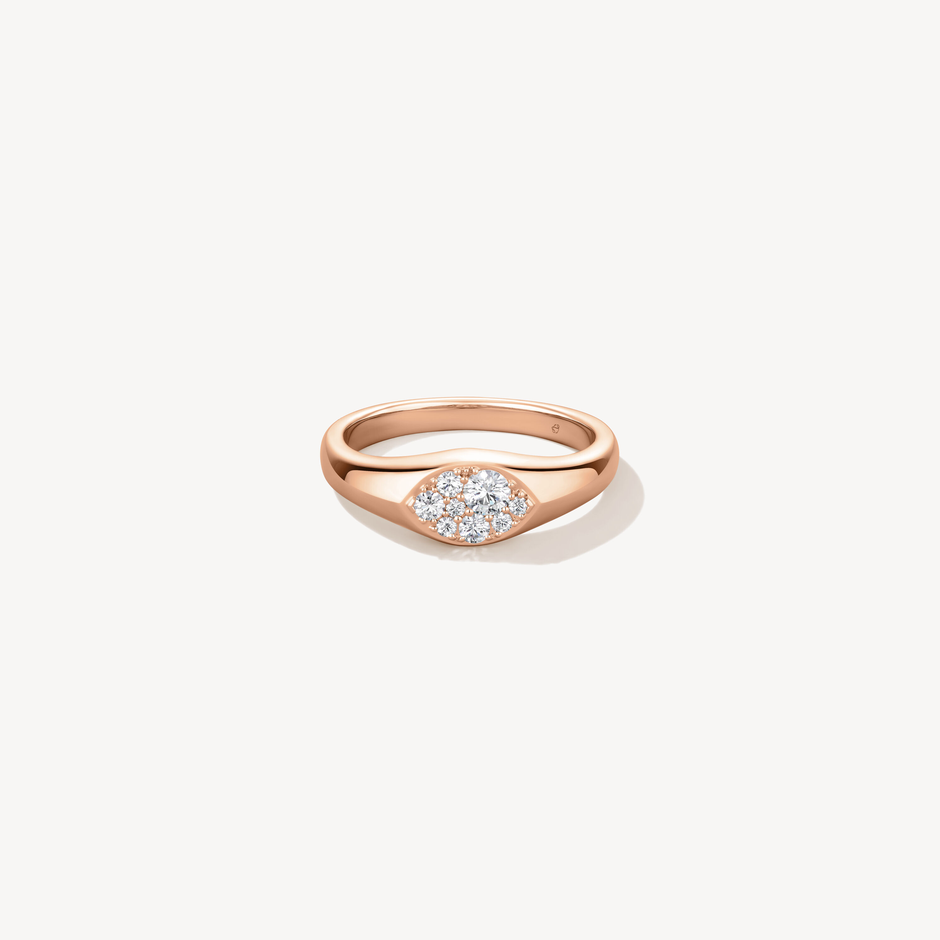 Tessa Navette Signet Ring, 18K Rose Gold, large