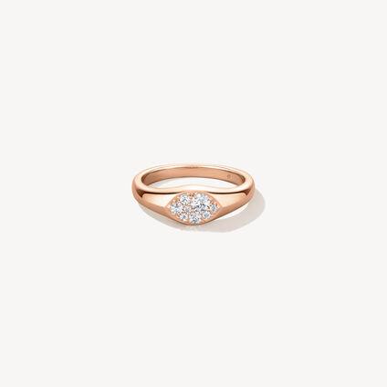 Tessa Navette Signet Ring, 18K Rose Gold, large