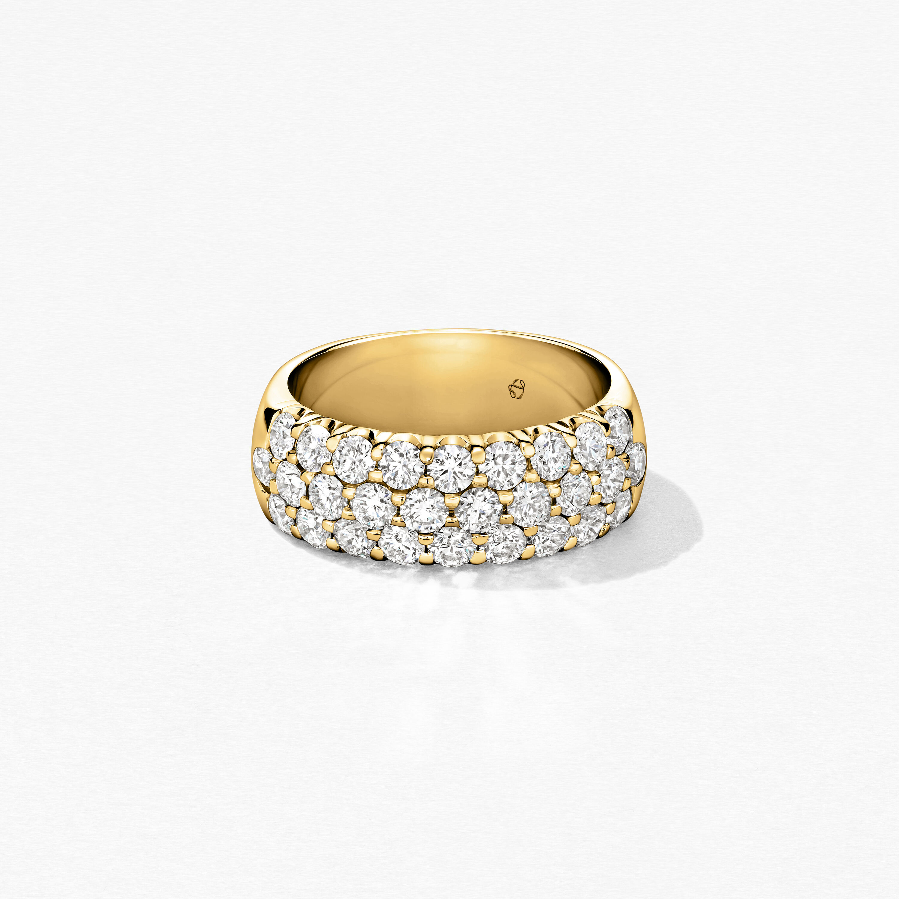 Truly Triple Row Right Hand Ring, 18K Yellow Gold, large