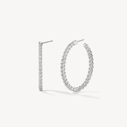 Signature Oval Hoop - Large, 18K White Gold, large