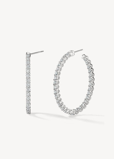 Signature Oval Hoop - Large, 18K White Gold Signature Oval Hoop - Large, 18K White Gold, large