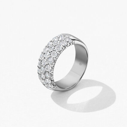 Truly Triple Row Right Hand Ring, 18K White Gold Truly Triple Row Right Hand Ring, 18K White Gold, large
