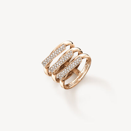 INSIDE/OUT Diamond Trio Band, 18K Rose Gold, large